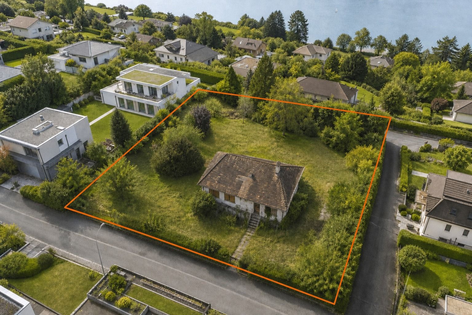 Vue aérienne d’une parcelle constructible